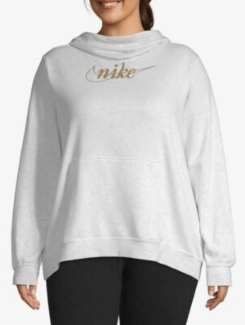 Nike Center Swoosh Funnel Neck Hoodie Women's XXL Lightweight Relaxed Fit